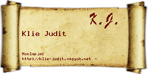 Klie Judit névjegykártya